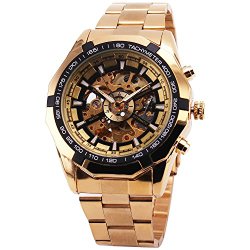 Fanmis Best Selling Golden Stainless Steel Russian Skeleton Luxury Men’s Automatic Mechancial Wrist Watch