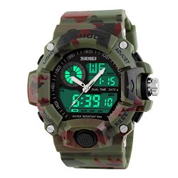 Fanmis Unisex Fashion Sport Watch Multifunction Multi-colour Led Analog Digital Waterproof Alarm Wristwatch 6 Colours Option