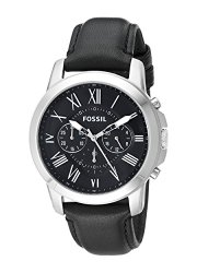 Fossil FS4812 Grant Chronograph Black Leather Watch