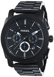 Fossil Men’s FS4552 Machine Black Stainless Steel Chronograph Watch