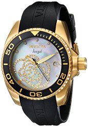 Invicta Women’s 0489 Angel Collection Cubic Zirconia Accented Polyurethane Watch