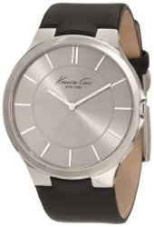 Kenneth Cole New York Men’s KC1847 Stainless Steel Watch with Black Leather Band