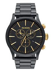 Nixon – Sentry Chrono – Matte Black / Gold watch