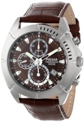 Pulsar Men’s PF8303 Stainless Steel Sport Watch with Leather Band