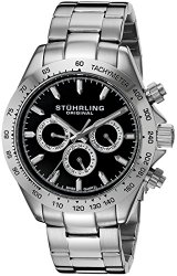 Stuhrling Original Men’s 564.02 Concorso Raceway Swiss Quartz Tachymeter Day and Date Stainless Steel Watch