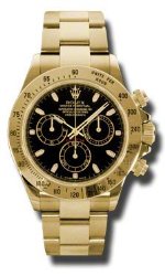 Rolex Daytona Yellow Gold Bracelet Watch, Black Index Dial