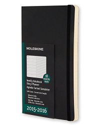 Moleskine 2015-2016 Weekly Notebook, 18M, Pocket, Black, Soft Cover (3.5 x 5.5)