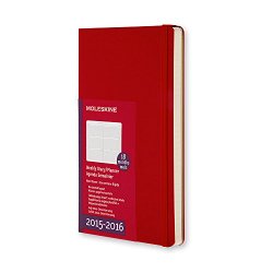 Moleskine 2015-2016 Weekly Planner, Horizontal, 18M, Pocket, Scarlet Red, Hard Cover (3.5 x 5.5)