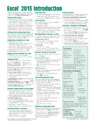 Microsoft Excel 2013 Introduction Quick Reference Guide (Cheat Sheet of Instructions, Tips & Shortcuts – Laminated Card)