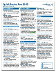 QuickBooks Pro 2015 Quick Reference Training Card – Laminated Guide Cheat Sheet (Instructions and Tips)