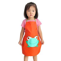 FEITONG(TM) Kids Children Waterproof Frog Print Apron Paint Eat Drink Outerwear