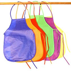 Dazzling Toys 12 Brightly Assorted Colors Kids Artist Aprons (1 Dz)