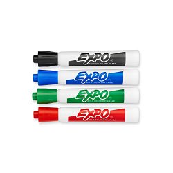 Expo Original Dry Erase Markers, Chisel Tip, 4-Pack, Assorted Colors