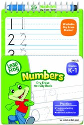 LeapFrog Numbers Dry Erase Activity Book for Grades K-1 with Washable Dry Erase Marker (19451)