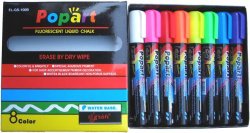 Liquid Chalk Fluorescent Neon Markers , 8 Colors