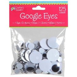 Crafters Square Educational Products – Crafter’s Square Google Eyes – 3 size assortment – 125 Count – 125 Count