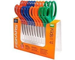 Fiskars 5 Inch Pointed-tip Kids Scissors Classpack, 12 pack