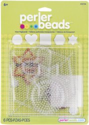 Perler Beads Small & Large Basic Clear Pegboards- 6 Count
