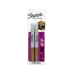 Sharpie Metallic Fine Point Permanent Markers, 2 Markers, Gold (1823813)