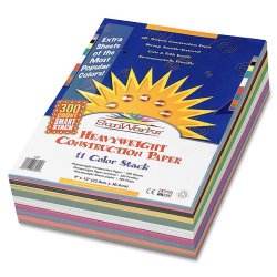 SunWorks Smart-Stack Construction Paper, 9 x 12 Inches, 11 Colors, 300 Count  (6525)