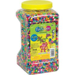 Toy / Game Perler Beads 22,000 Count Bead Jar Multi-Mix Colors Used with Perler Pegboards and Ironing Paper