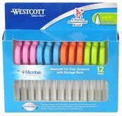 Westcott Pointed Kids Plastic Handles with Anti-microbial Protection, 5-Inch, 12 Pack (14872)