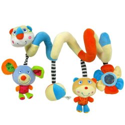 Activity Spiral Stroller Toy with Jingle Bell and Mirror