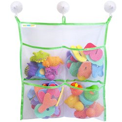 Bath Toy Organizer – Extra Strong – The Only Storage Bag With 3 Suction Cups
