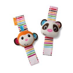 Infantino Wrist Rattles, Monkey and Panda