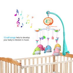VicTec Baby Crib Mobile Music Box Snoother And 4-Arm Brackets Rotatable Holder for Bell Toy Doll
