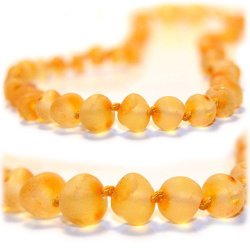 Certified Baltic Amber baby Teething Necklace (Raw butterscotch) – Anti-inflammatory