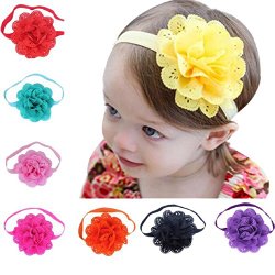 FEITONG(TM) 8Pcs Lovely Baby Girls Flower Headbands Photography Props Headband Accessories