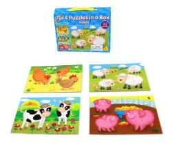 Galt Toys Inc Farm in a Box Puzzle, 4-Piece