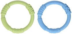 Lifefactory Multi Sensory Silicone Teether, Sky/Spring Green, 2 Count