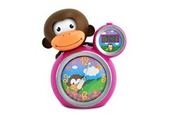Momo Sleep Trainer – Alarm clock and 30 second night light – Teach your child how to know when it is time for bed – Pink