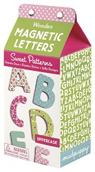 Mudpuppy Sweet Patterns Wooden Magnetic Uppercase Letters