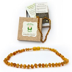 Premium Baltic Amber Teething Necklace for Baby – RAW – HONEY