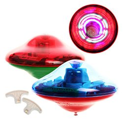 Vktech® Laser Color Flash LED Light Music Gyro Peg-Top Spinner Spinning Kids Toy