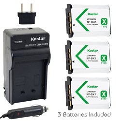 Kastar NP-BX1 Battery (3-Pack) and Charger Kit for Sony Cameras
