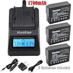 Kastar Ultra Fast Charger(3X faster) Kit and Battery (3-Pack) for Panasonic DMW-BLC12