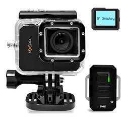 Pyle PSCHD90BK eXpo Hi-Res Mini Action Video Camera with 20 Mega Pixel Camera, 2-Inch LCD Screen and Wi-Fi Remote (Jet Black)