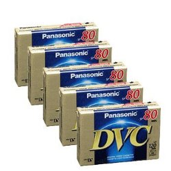 5 Packs Panasonic AY-DVM80EJ MiniDV 80min/120min (LP) Data Tape Cartridge