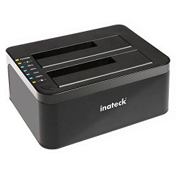 Inateck USB 3.0 to SATA 2-Bay USB 3.0 Hard Drive Docking Station with Offline Clone Function for 2.5 Inch & 3.5 Inch HDD SSD SATA (SATA I/ II/ III) Support 2x 6TB & UASP, Tool-free