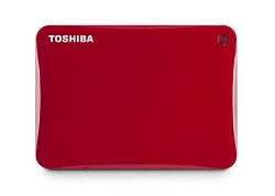 Toshiba Canvio Connect II 1TB Portable Hard Drive, Red (HDTC810XR3A1)