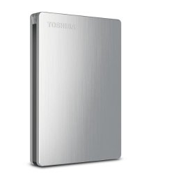 Toshiba Canvio Slim II 1TB Portable External Hard Drive, Silver (HDTD210XS3E1)