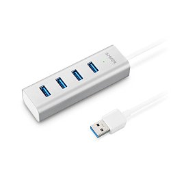 Anker Unibody USB 3.0 4-Port Aluminum Hub with Built-in 1.3-Foot USB 3.0 Cable