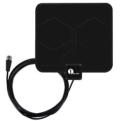 HDTV Antenna, 1byone Super Thin Digital Indoor HDTV Antenna – 25 Miles Range with 10ft High Performance Coax Cable, Extremely Soft Design and Lightweight