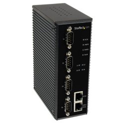 StarTech.com 4 Port Industrial RS-232/422/485 – PoE-Powered – 2x 10/100Mbps Serial to IP Ethernet Device Server (NETRS42348PD)