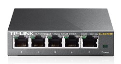 TP-LINK TL-SG105E 5-Port Gigabit Easy Smart Switch with 5 10/100/1000 Mbps RJ45 Ports, MTU/Port/Tag-Based VLAN, QoS and IGMP