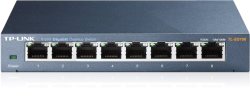 TP-LINK TL-SG108 8-Port 10/100/1000Mbps Desktop Gigabit Steel Cased Switch, IEEE 802.1p QoS, Up to 72% Power Saving